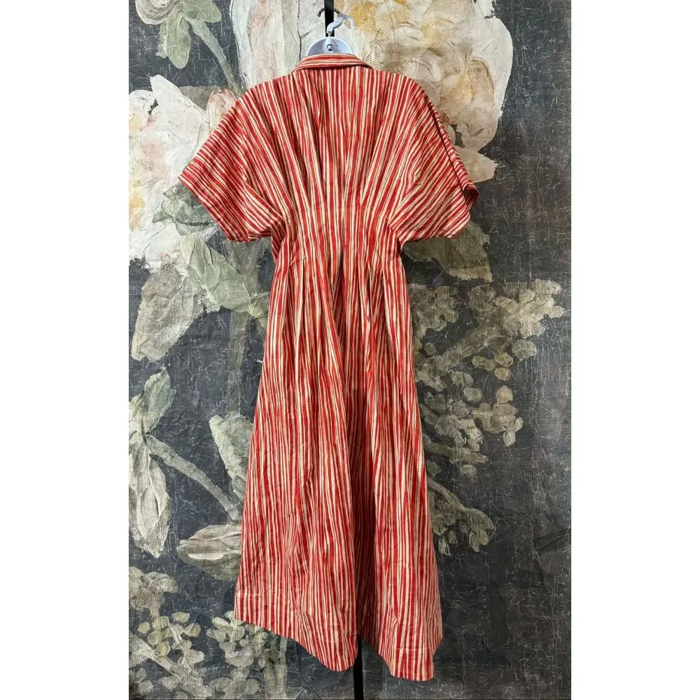 New Anthropologie The Tobie Button-Front Pleated Shirt Dress by Exquise Size M - Picture 7 of 10